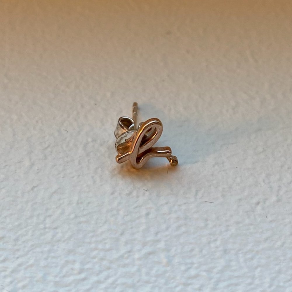 Agnes B. Rose Gold Logo Earring